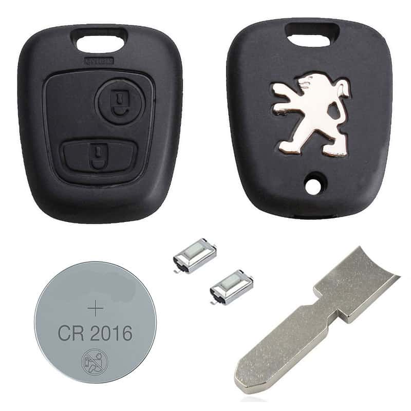 Peugeot DIY Repair Kit 2 Button Remote Car Key Fob Case 207 307 407 106