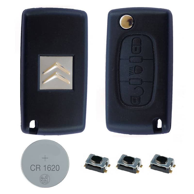 Citroen DIY Repair Kit Replacement 3 Button Remote Car Key Fob Case