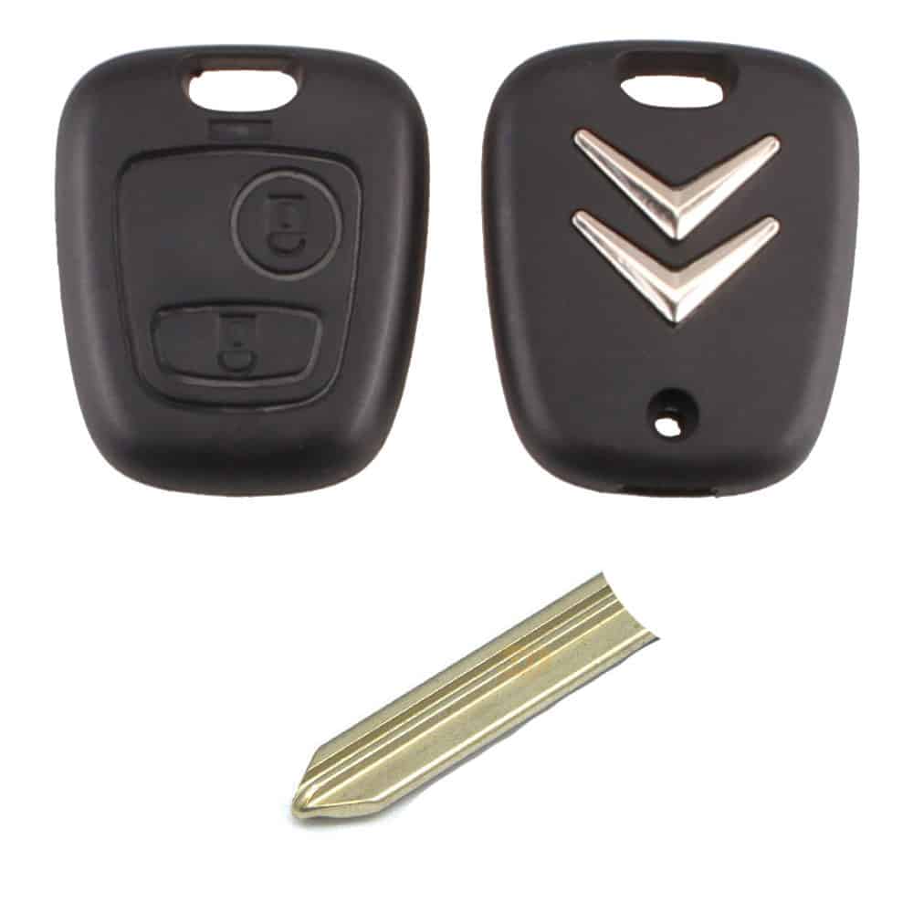 Citroen 2 Button Replacement Car Key Case Fob With SX9 Blade Remote