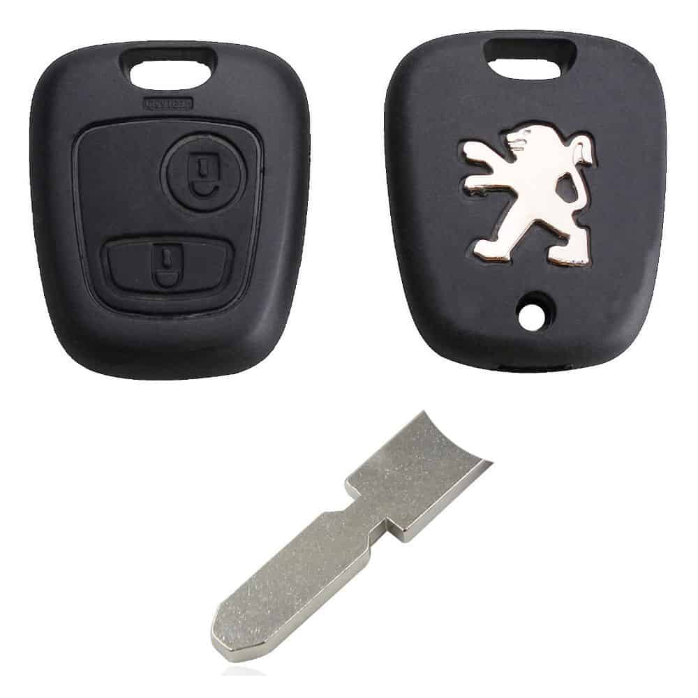 Peugeot 406 306 206 106 2 Button Replacement Remote Key Fob Case and 406 Blade