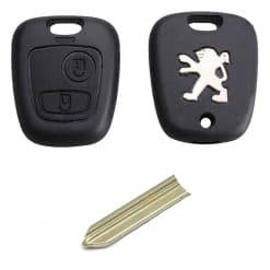 Peugeot 106 206 307 407 2 Button Replacement Remote Key Fob Case and SX9 Blade