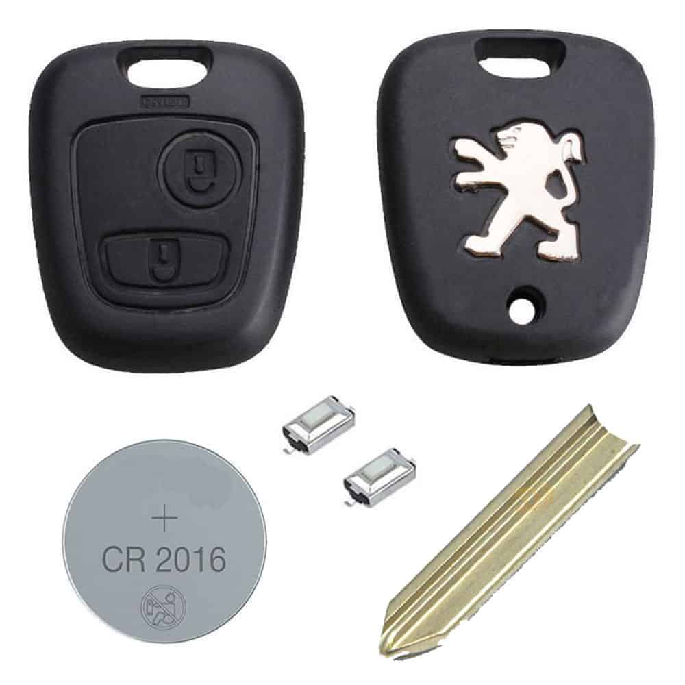 Peugeot DIY Repair Kit 2 Button Remote Car Key Fob Case with SX9 Blade 107 206 307 406