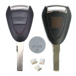 Porsche DIY Repair Kit - Replacement 3 Button Remote Car Key Fob Case Micro Switches and CR2032 Battery