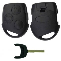 3 Button Remote Key Fob Case and Blade for Ford Focus Fiesta Fusion Puma Galaxy S-Max w/ Logo