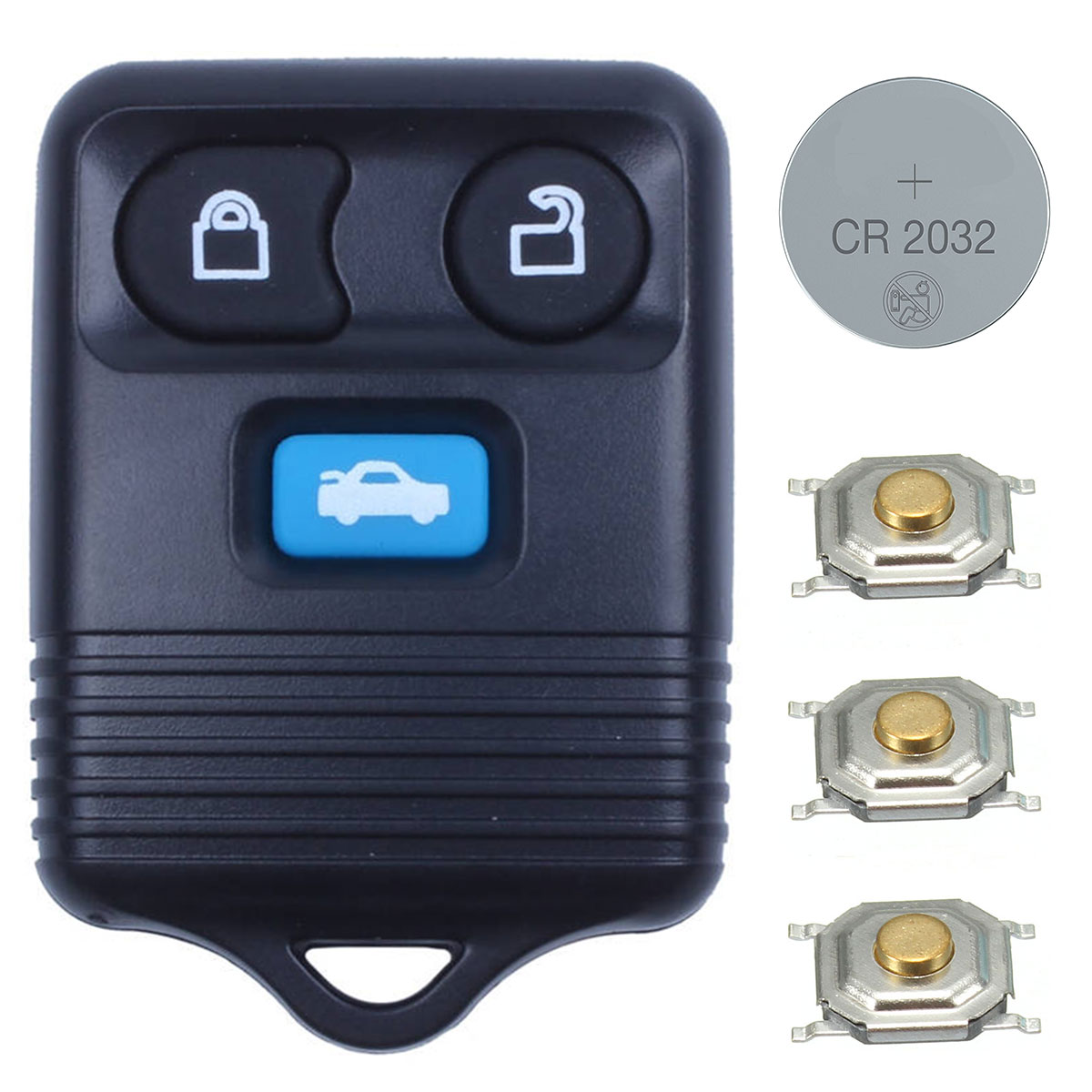 3 Button Remote Case Full DIY Repair Kit for Ford Transit Connect 2002-2007 Maverick